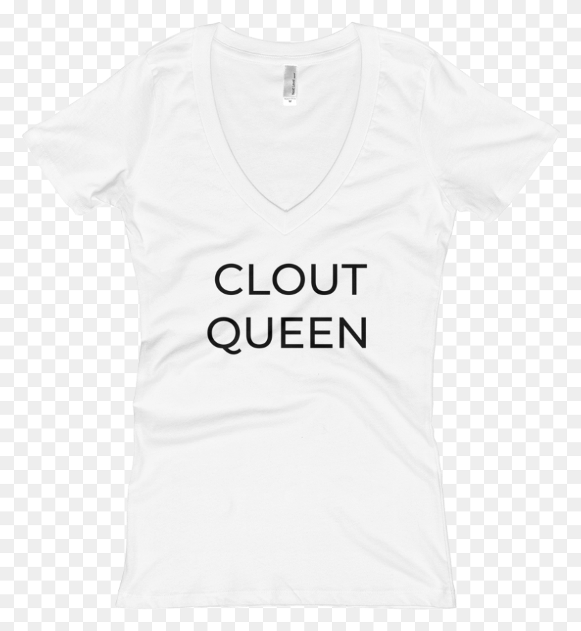 791x866 Clout Queen Women39s V Neck T Shirt Active Shirt, Clothing, Apparel, T-shirt HD PNG Download