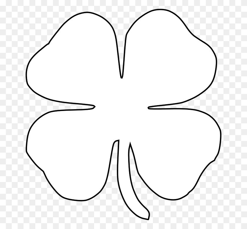 666x720 Clover Irish Four Leaves Luck Tattoo White Shamrock, Stencil, Symbol HD PNG Download