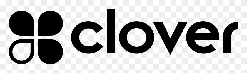 1698x414 Clover Logo Horizontal Clover Logo Black, Symbol, Text, Sign HD PNG Download