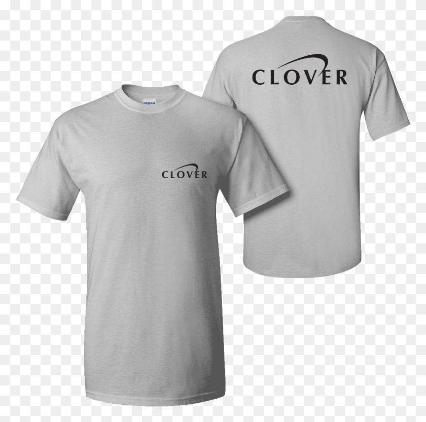 979x969 Clover T Shirt Grey Front And Back, Clothing, Apparel, T-shirt HD PNG Download