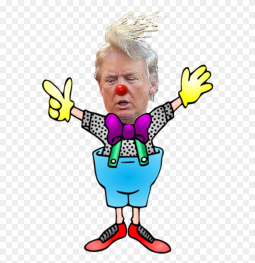 567x808 Clown Bigot Donald Trump President Of The Usa Donald Trump Cartoon Transparent, Performer, Person, Human HD PNG Download