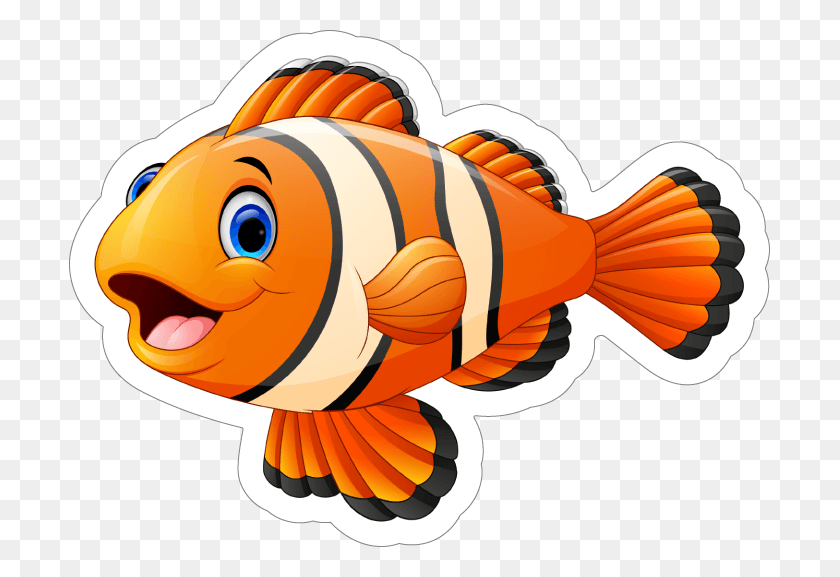 701x517 Clown Fish Sticker Fish Cartoon Set, Goldfish, Animal, Toy HD PNG Download