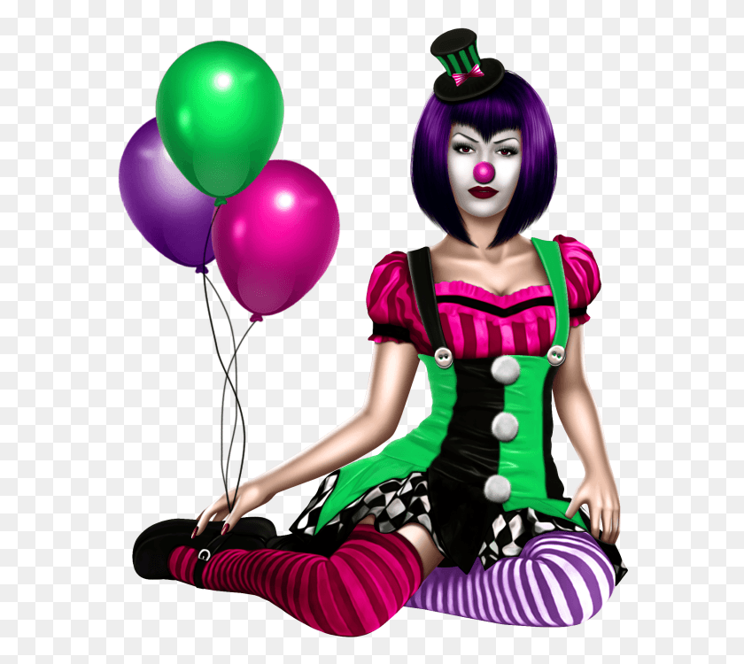 578x690 Clown Girl 1, Performer, Person, Human HD PNG Download