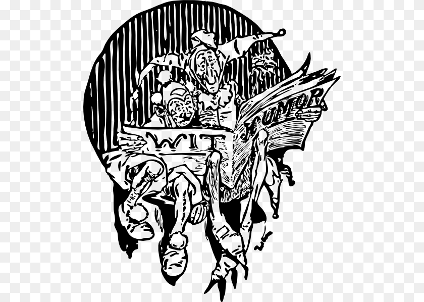 Clowns Reading Newspaper Clip Art, Drawing, Person, Face, Head PNG