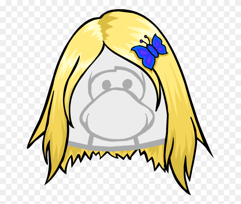 655x650 Club Penguin Hair Club Penguin The Butterfly, Face, Helmet, Clothing HD PNG Download