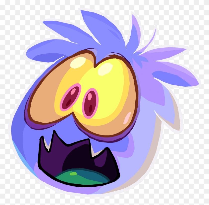 837x822 Descargar Png / Club Penguin Wiki Scared Puffle, Graphics, Diseño Floral Hd Png