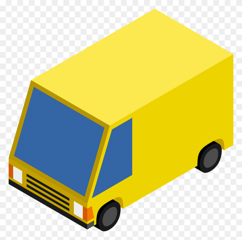 2400x2375 Cm Isometric Yellow Van Icons Isometric Van, Moving Van, Vehicle, Transportation HD PNG Download