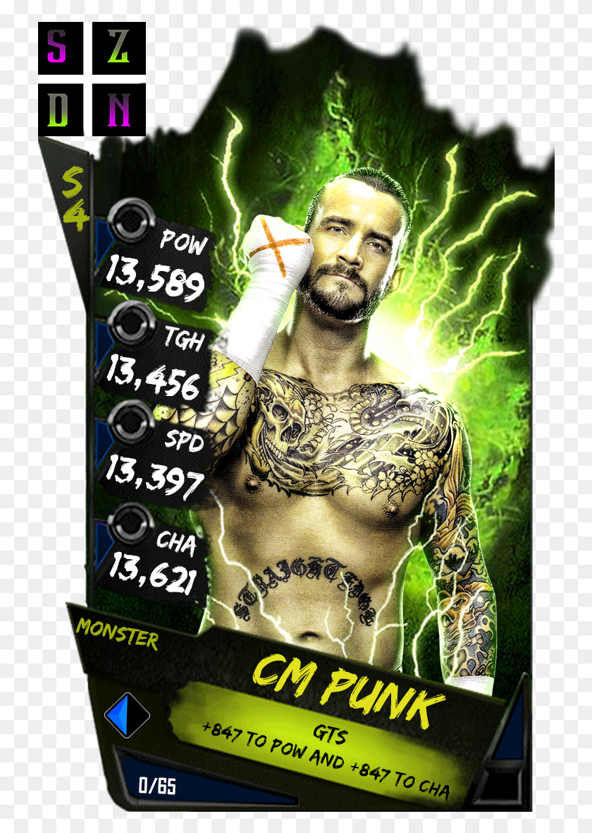 734x1120 Cm Punk Monster Custom Wwe Supercard Monster Cards, Poster, Advertisement, Flyer HD PNG Download