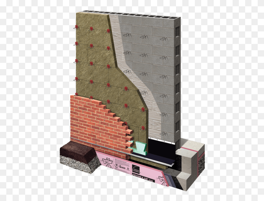 467x580 Cmu Wall Masonry Veneer Mineral Wool Ci With Fluid Masonry Veneer Walls, Brick, Fireplace, Indoors HD PNG Download