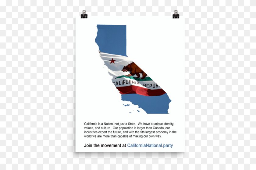 395x500 Cnp California Map And Flag Glossy Poster California State Flag, Advertisement, Flyer, Paper HD PNG Download