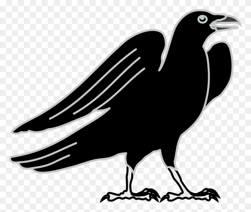 1200x998 Coa Illustration Elements Animal Crow Heraldic Crow, Bird, Eagle, Bow HD PNG Download