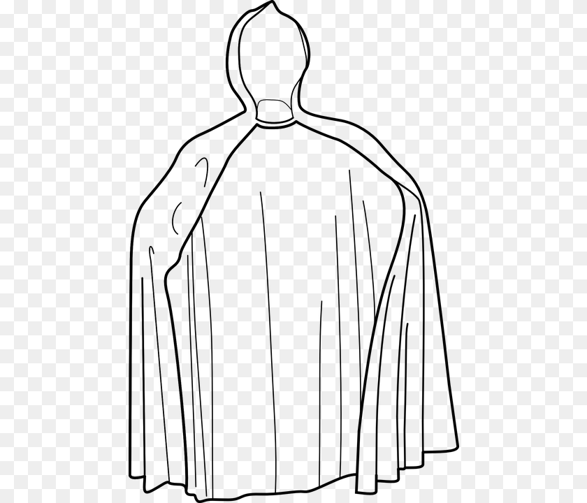 473x720 Coat Clothing Cape Cloak Mantle Wrap Shawl Cape Black And White, Gray PNG