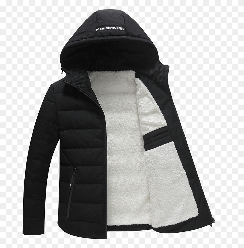 687x794 Coat Down Jacket Youth Slim Trend Winter Short Hoodie, Clothing, Apparel, Hood HD PNG Download