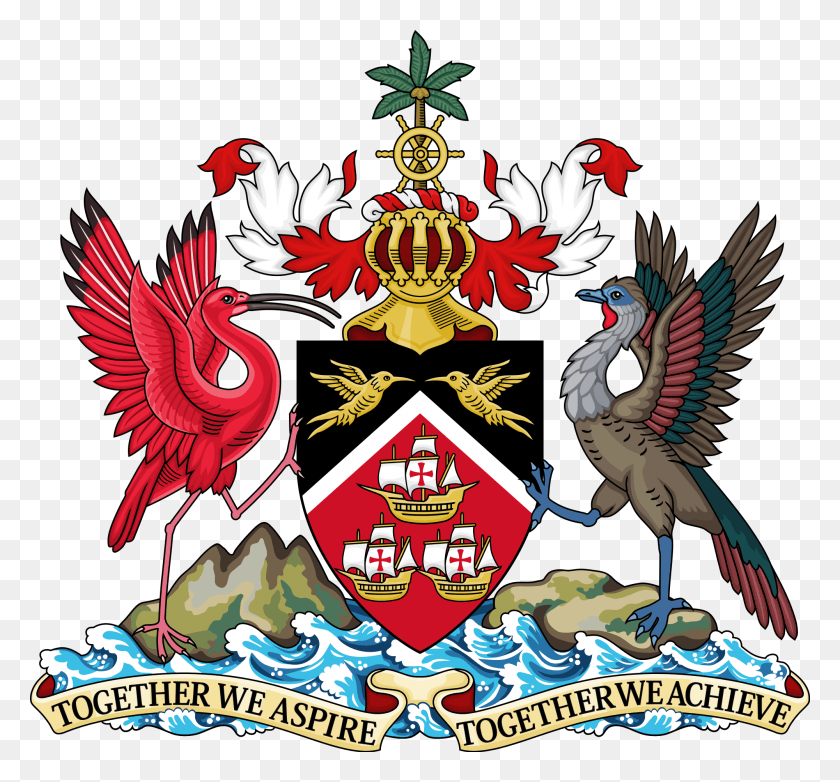 2000x1852 Escudo De Armas Nacional De Trinidad Y Tobago, Símbolo, Pájaro, Animal Hd Png