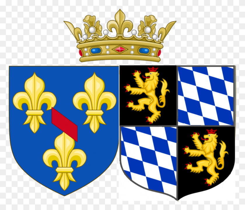 1211x1024 Escudo De Armas De Ana De Baviera Como Princesa De Cond Corona Real, Armadura, Escudo Hd Png