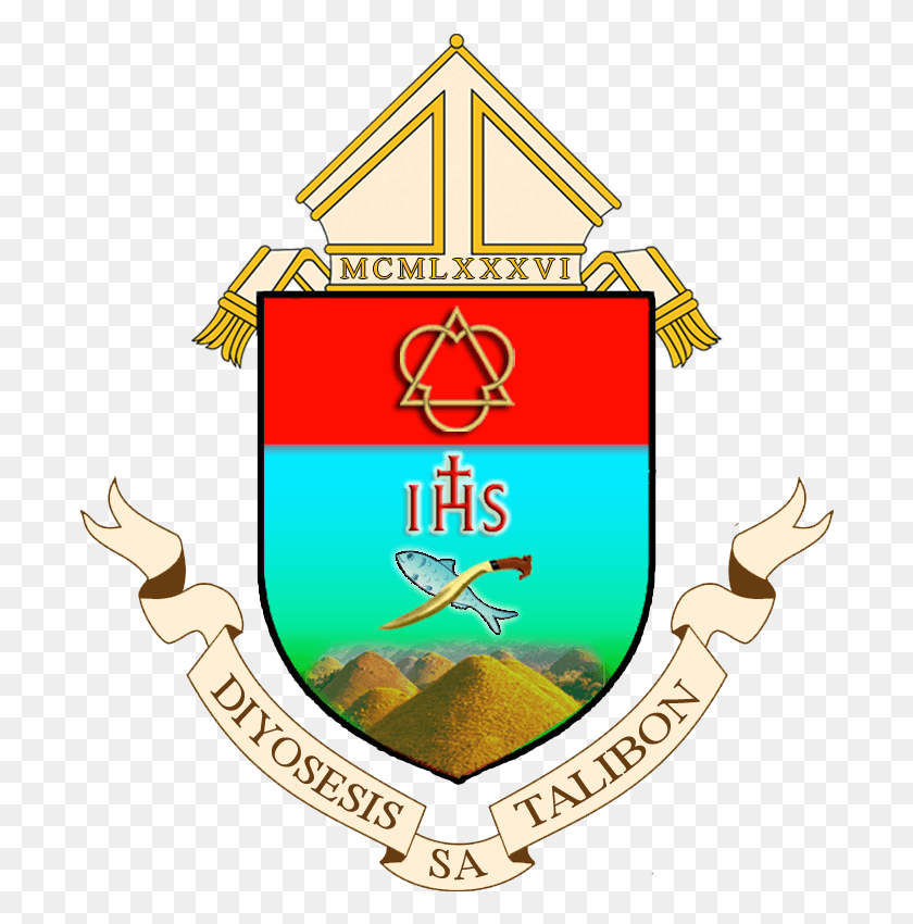 694x790 Escudo De Armas De La Diócesis De Talibon Diócesis De Talibon Logo, Armadura, Emblema, Símbolo Hd Png