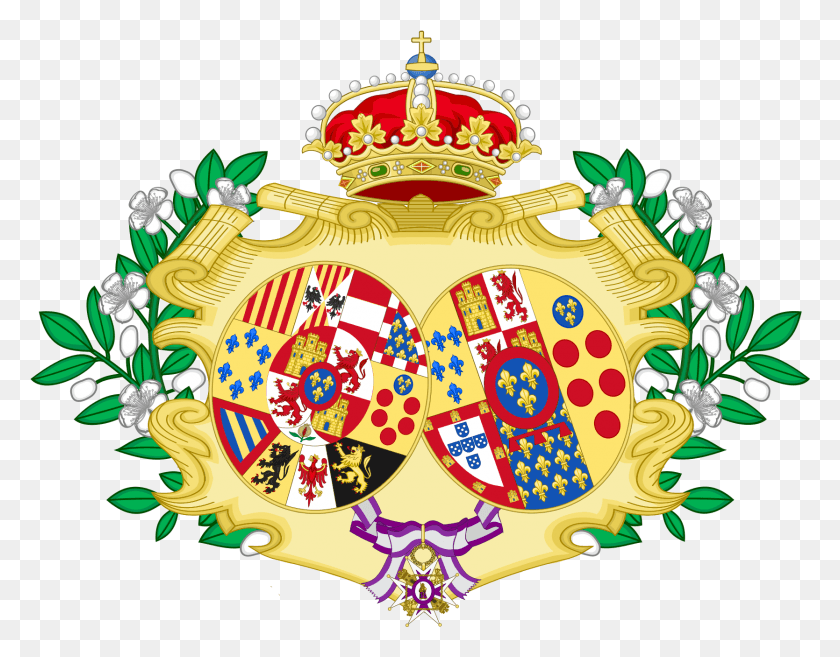 1669x1279 Escudo De Armas De Maria Antonia De Nápoles Y Sicilia Sajonia Escudo De Armas, Pastel De Cumpleaños, Postre, Comida Hd Png