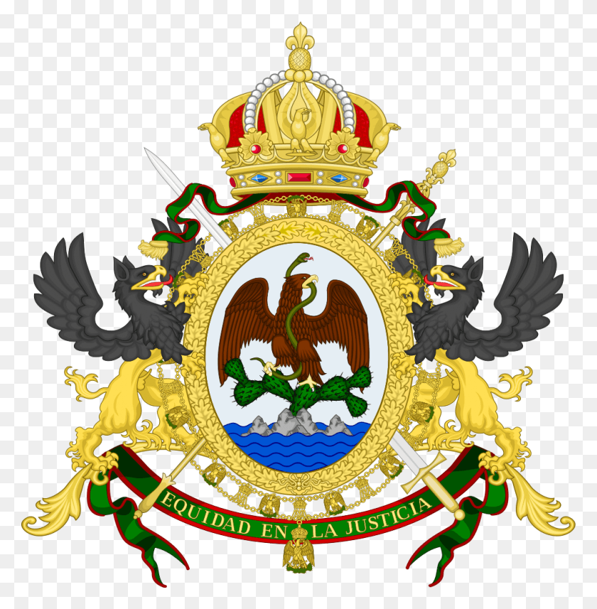 1001x1024 Escudo De Armas De Mexico 2Do Imperio Mexicano Bandera, Símbolo, Emblema, Logotipo Hd Png