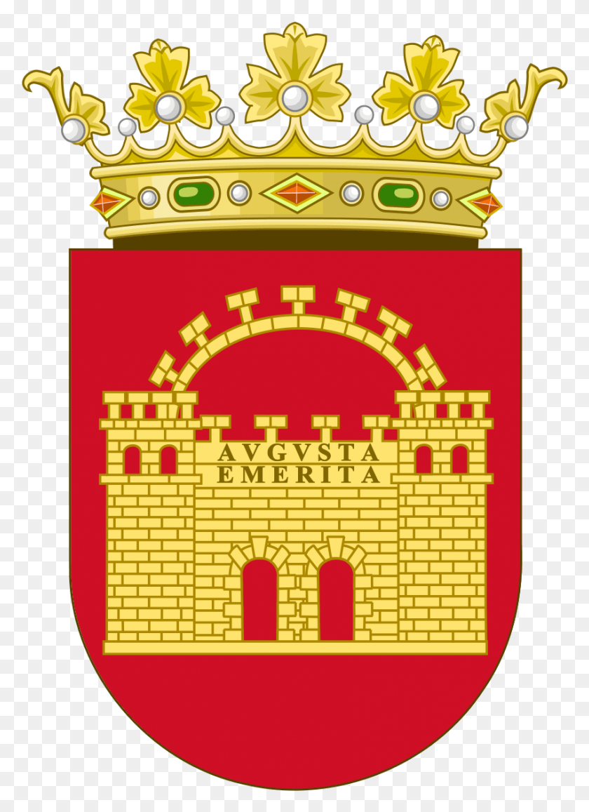 849x1195 Coat Of Arms Of Mrida Coat Of Arms Of Spain, Text, Crown, Jewelry HD PNG Download