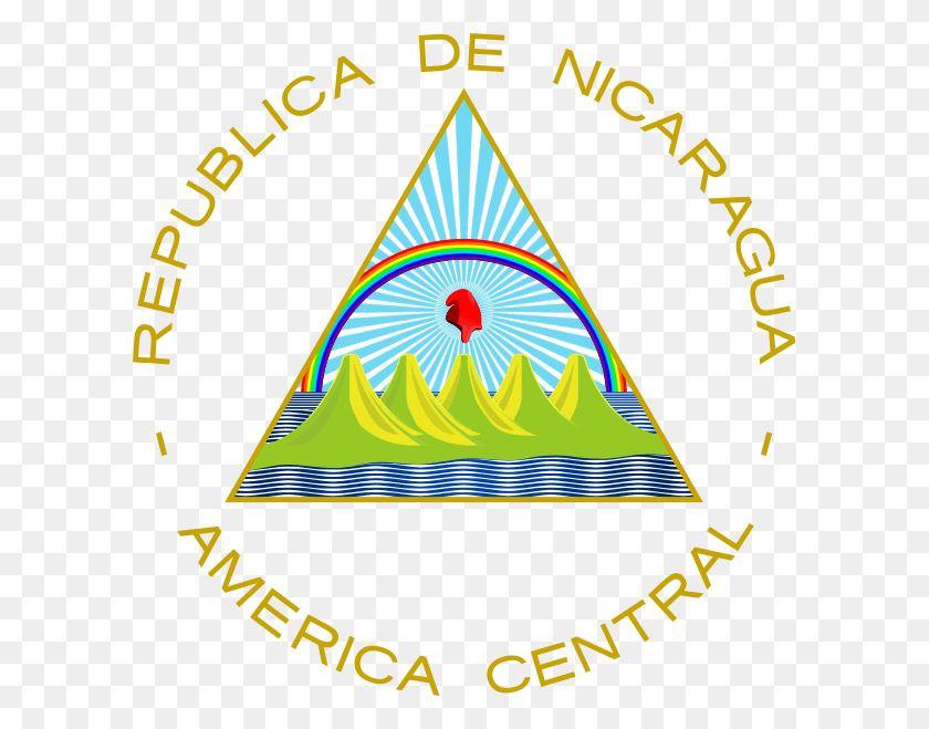 599x599 Coat Of Arms Of Nicaragua Flag Of Nicaragua, Triangle, Symbol, Logo HD PNG Download