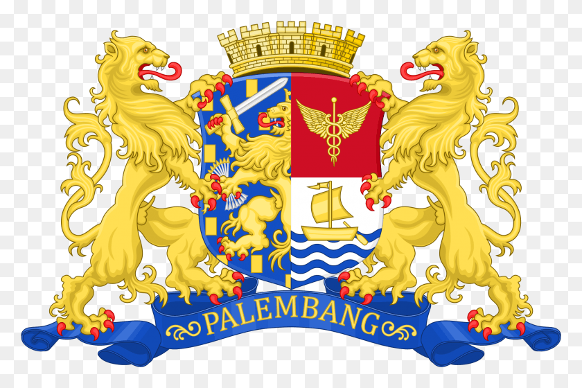 1977x1269 Coat Of Arms Of Palembang During Colonial Era Adopted Coat Of Arms Netherlands Indie, Logo, Symbol, Trademark HD PNG Download