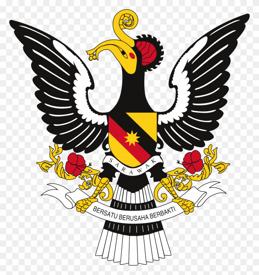 960x1024 Coat Of Arms Of Sarawak Logo Kerajaan Negeri Sarawak, Eagle, Bird, Animal HD PNG Download
