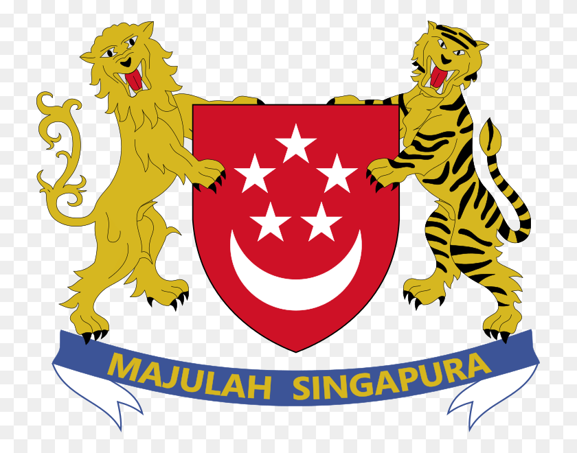 733x600 Descargar Png Escudo De Armas De Singapur Emblema Nacional De Singapur, Cartel, Anuncio, Símbolo Hd Png