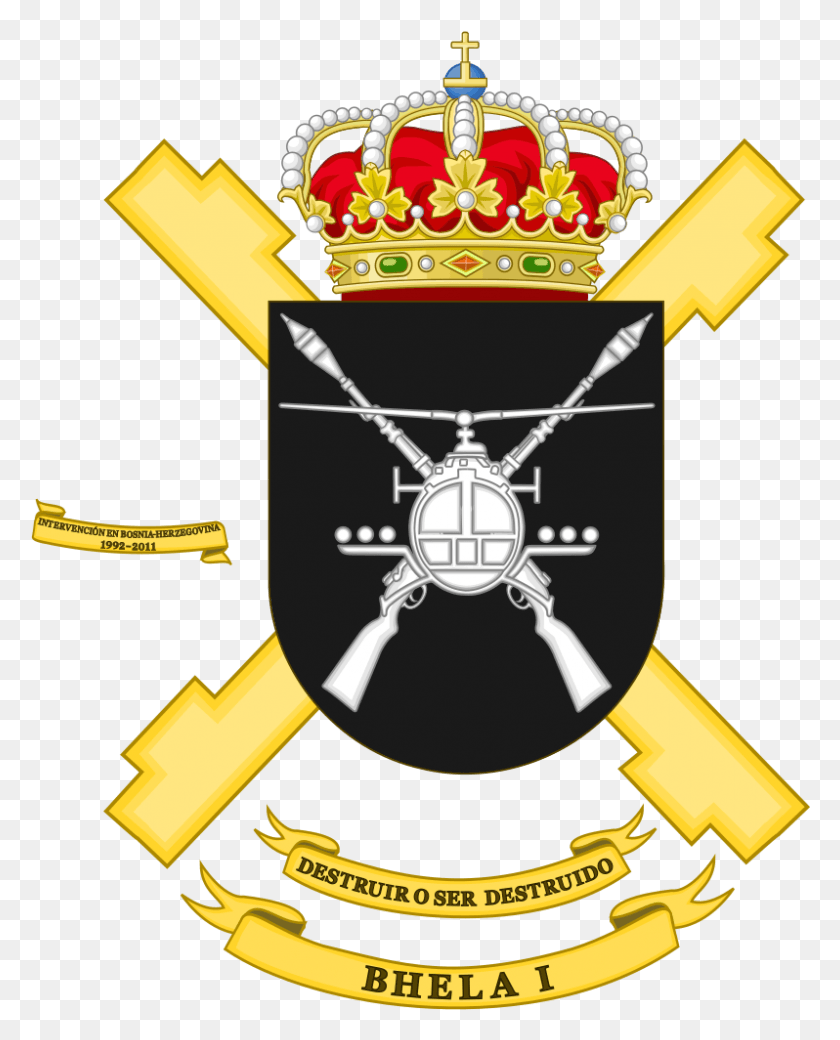 798x1003 Escudo De Armas Del 1Er Batallón De Helicópteros De Ataque Escudo De Armas Militar Español, Corona, Joyería, Accesorios Hd Png