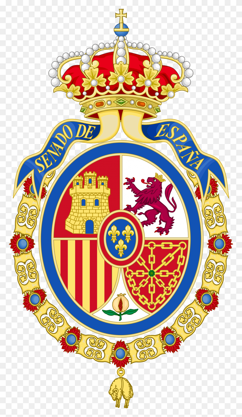 1943x3460 Coat Of Arms Of The Senate Of Spain Coat Of Arms Of Spain, Logo, Symbol, Trademark HD PNG Download