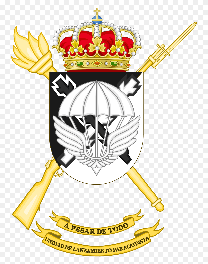 752x1007 Coat Of Arms Of The Spanish Brigade Paratrooper Brigade Coat Of Arms Hunters, Emblem, Symbol, Armor HD PNG Download
