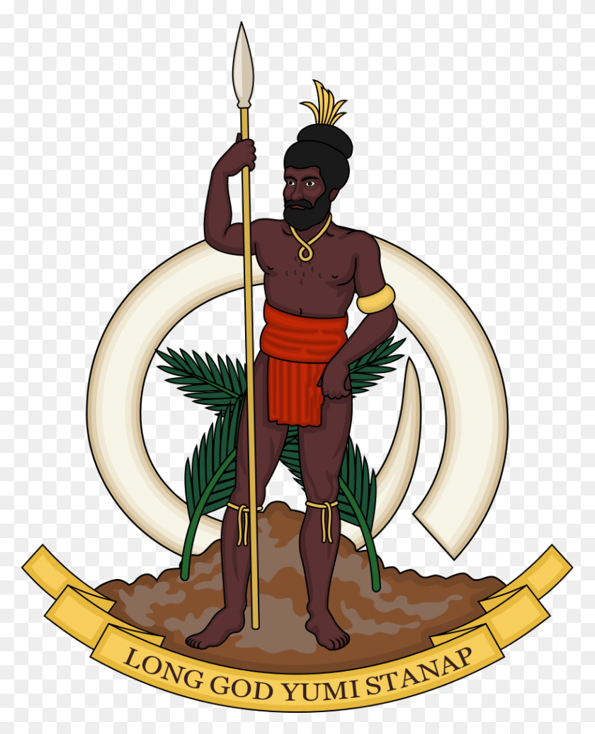 817x1024 Coat Of Arms Of Vanuatu Vanuatu Government, Person, Human, Costume HD PNG Download