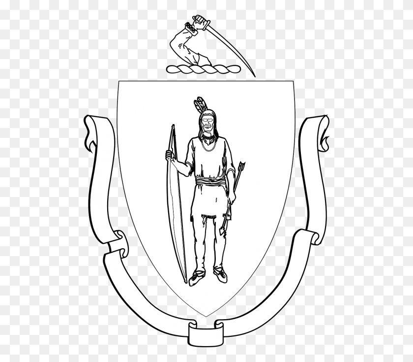 500x675 Рисунок Государственной Печати Штата Массачусетс, Броня, Человек, Человек Hd Png Скачать