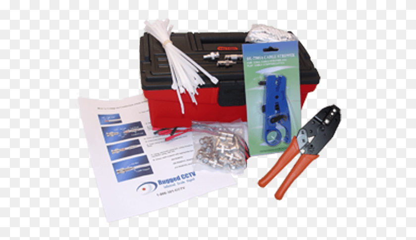 540x426 Coax Tool Kit Cctv Camera Installation Tools, First Aid, Paper, Advertisement HD PNG Download