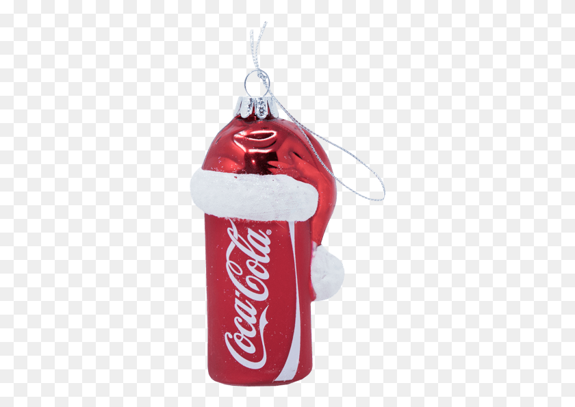 287x535 Coca Cola Can With Santa Hat Glass Ornament Coca Cola Bottle Puzzle, Coke, Beverage, Coca HD PNG Download
