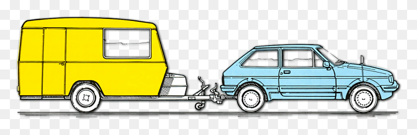 1341x365 Coche Y Caravana Car With Caravan, Wheel, Machine, Tire HD PNG Download