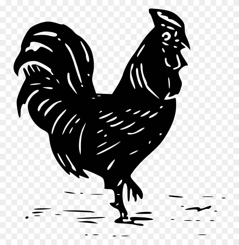 746x800 Cock Or Rooster Cocks Black And White, Gray, World Of Warcraft HD PNG Download
