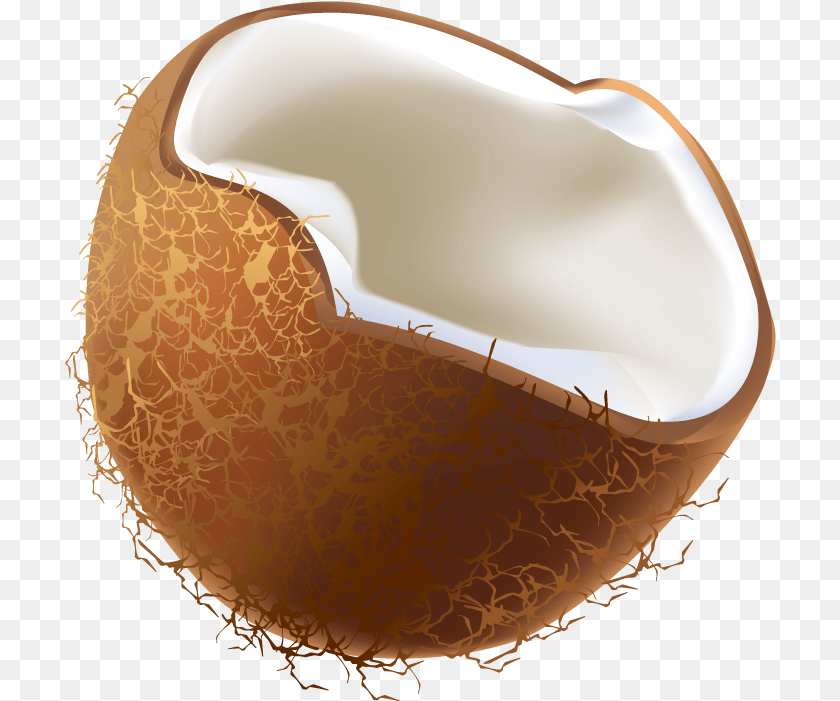 Coconut Clipart Half Coconut Coconut Vector, Food, Fruit, Plant, Produce Sticker PNG