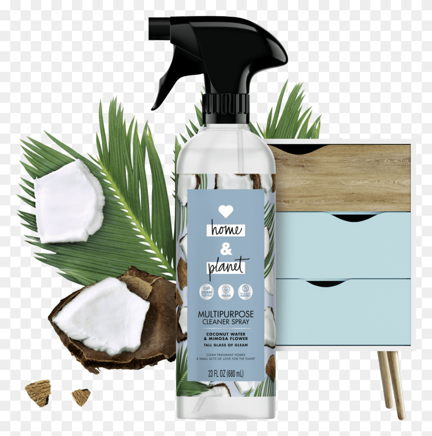 1335x1352 Coconut Water Amp Mimosa Flower All Purpose Cleaner Spray Liquid Hand Soap, Plant, Furniture, Bottle HD PNG Download