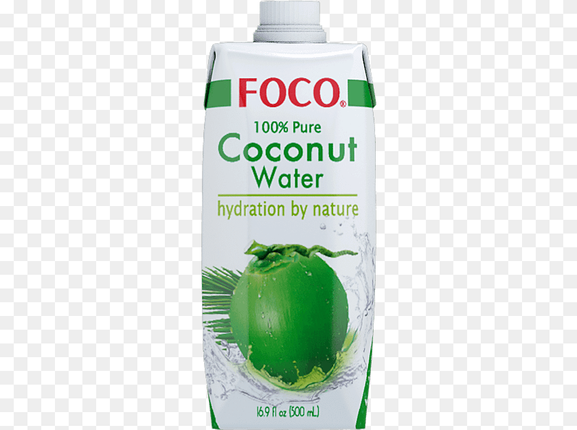 256x626 Coconut Water Foco 100 Pure Coconut Water, Food, Fruit, Plant, Produce Sticker PNG