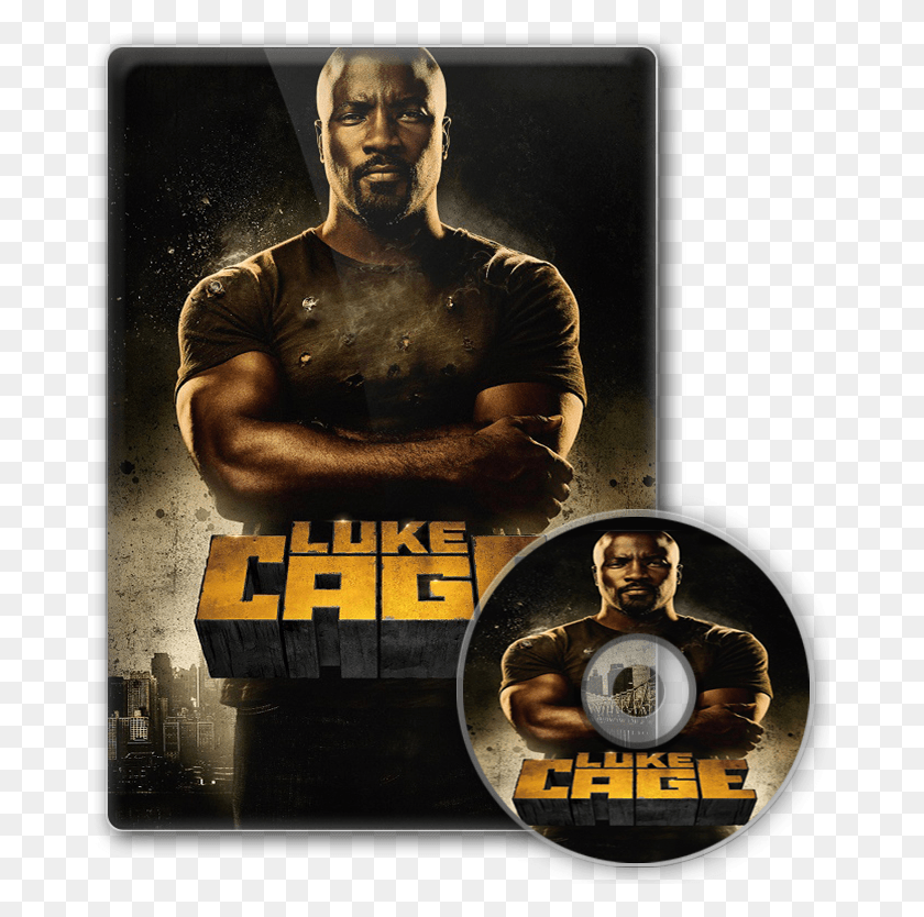 669x774 Codeblack 57ef5f491b1a9 Lukecage Marvel Luke Cage Dvd, Person, Human, Disk HD PNG Download