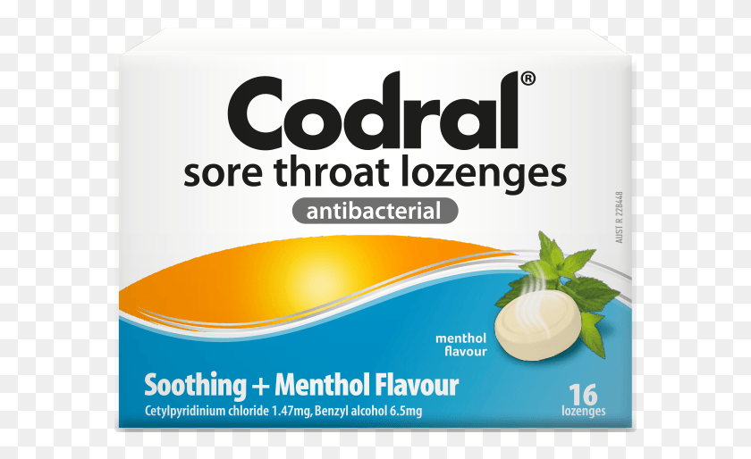 585x454 Codral Lozenge Menthol 650x510px 2d Codral Cold And Flu Tablets, Flyer, Poster, Paper HD PNG Download