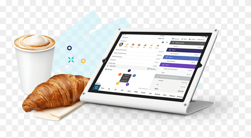 944x488 Coffee Croissant And Ipad Stand With Touchbistro Croissant, Tablet Computer, Computer, Electronics HD PNG Download