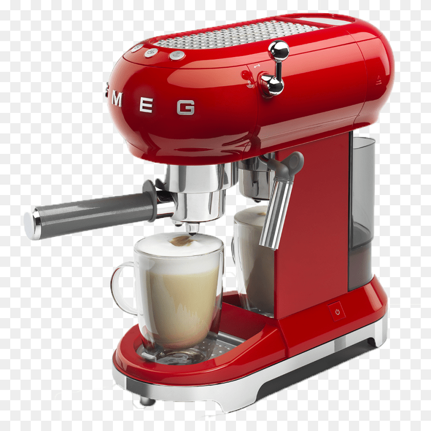 1000x1000 Coffee Machine Background Smeg Coffee Machine Red, Cup, Device, Appliance, Electrical Device Transparent PNG