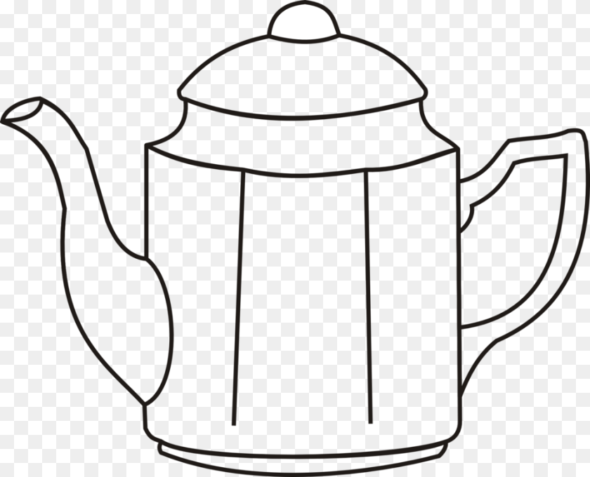 958x776 Coffee Pot Clipart Free Transparent Download Clipart Black And White Pot Kettle, Cookware, Pottery, Teapot PNG