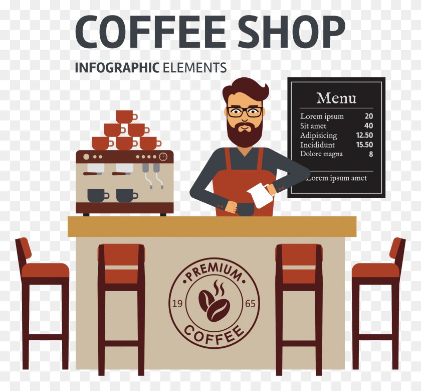 2525x2330 Coffee Shop Vector, Person, Human, Chair HD PNG Download