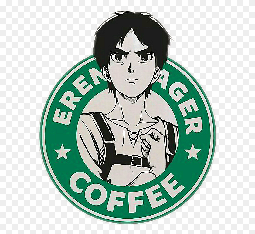 590x712 Descargar Png Café Starwars Anime Erenjaeger Eren Attack De Dibujos Animados, Logotipo, Símbolo, Marca Registrada Hd Png