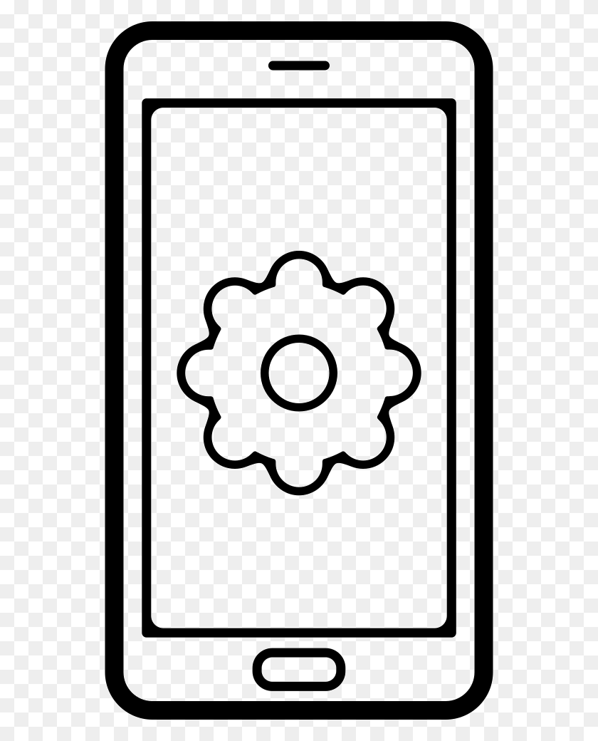 546x980 Cogwheel Symbol On Mobile Phone Screen Comments Simbolo Engrenagem, Machine, Stencil HD PNG Download
