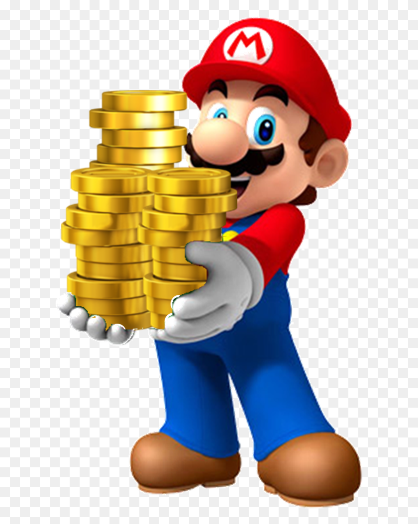 619x994 Descargar Png / Super Mario Con Monedas, Juguete, Persona, Humano Hd Png