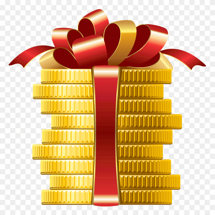 817x816 Монеты Деньги Клипарт Золотая Монета, Подарок, Текст Hd Png Скачать
