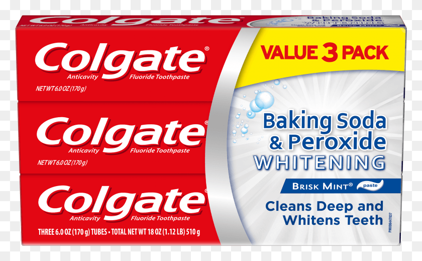 2401x1413 Colgate Baking Soda And Peroxide Whitening Toothpaste Colgate, Word, Text, Advertisement HD PNG Download